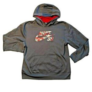 Nike SB Hoodie Sz XL Skateboarder Youth Beach Gray Red Kangaroo Pocket Unisex